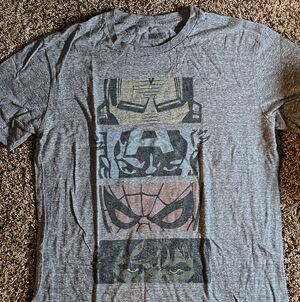 Marvel Gray Superhero Graphic Tee